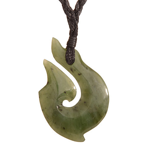 Stylized Jade Hook Pendant