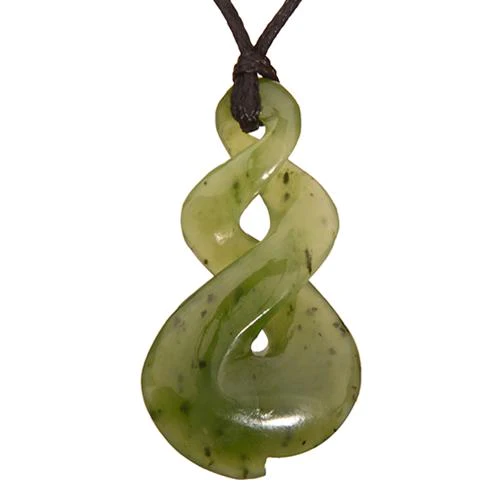 Jade Double Twist Pendant with Tail