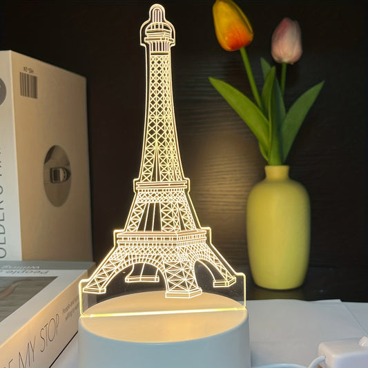 Eiffel Tower Night Light 3D Illusion Lamp