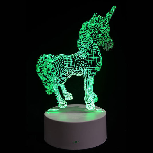 3D Illusion Unicorn Design LED Night Light