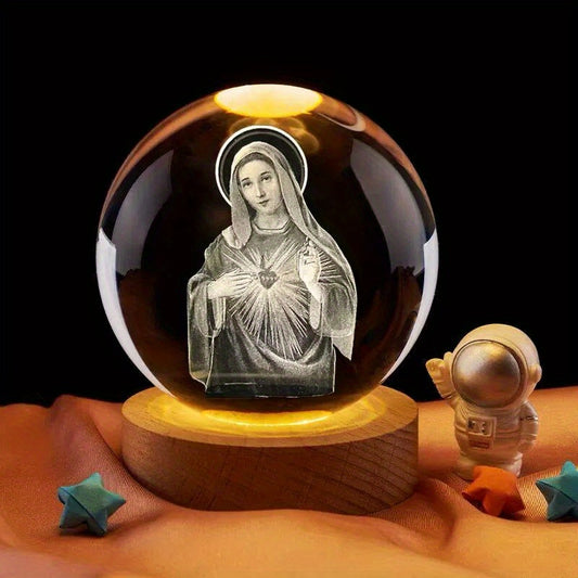 Virgen Mary 3D Crystal Ball Night Light